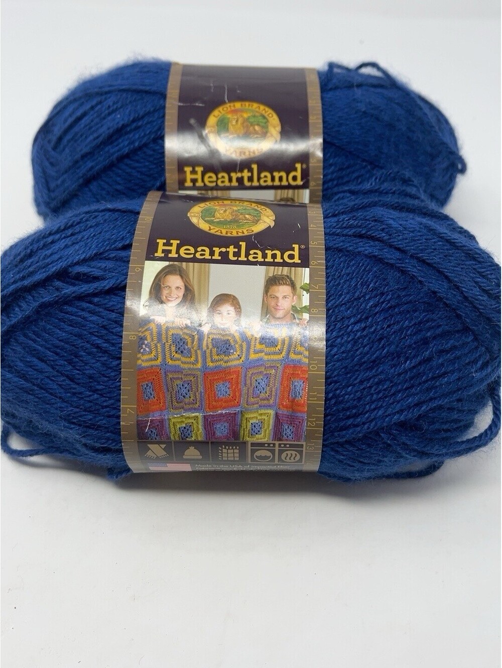 Lion Brand Heartland Yarn Lake Clark 110 Blue Lot of 2 Acrylic Medium 4